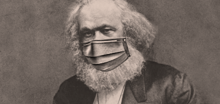 Marx with a face mask